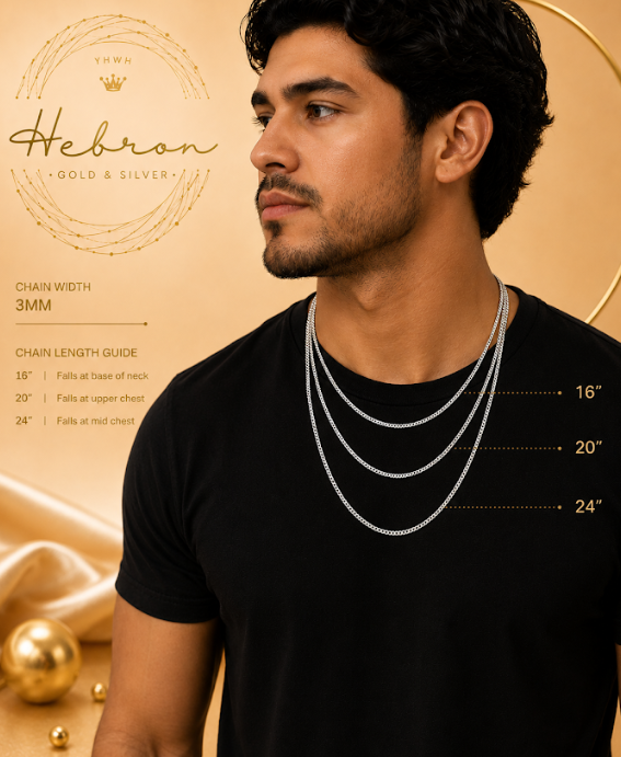 3mm Cuban 925 Silver Chain