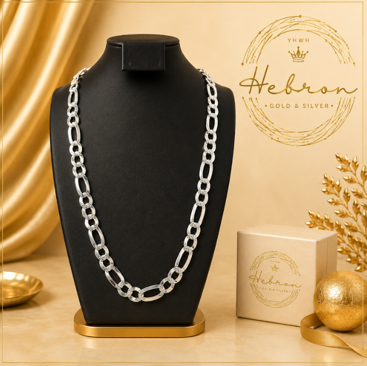 9mm Figaro 925 Silver Chain
