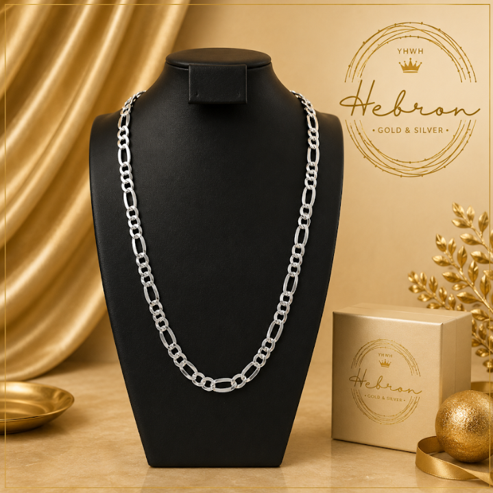 7mm Figaro 925 Silver Chain