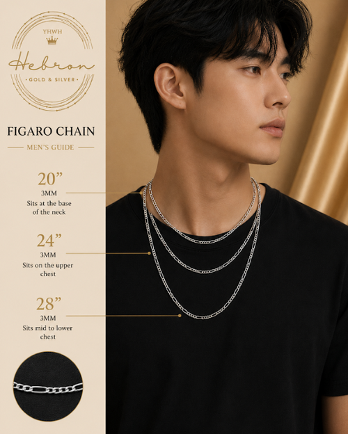 3mm Figaro 925 Silver Chain