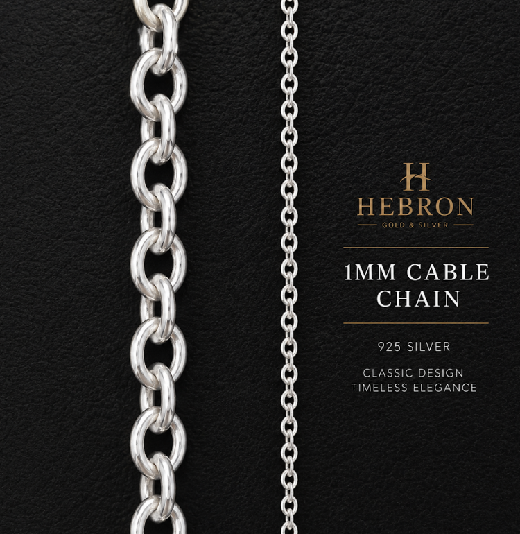 1mm Cable 925 Silver Chain