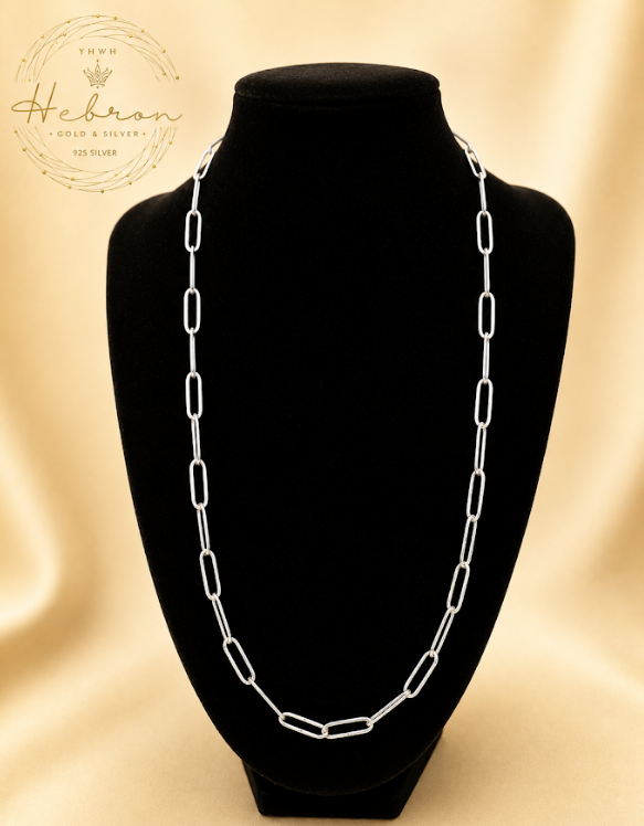 4mm Paperclip 925 Silver Chain