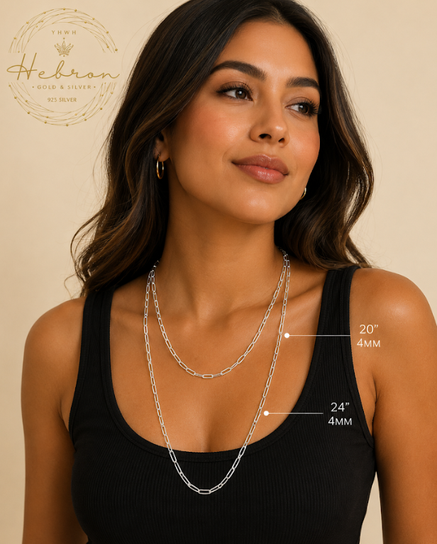 4mm Paperclip 925 Silver Chain