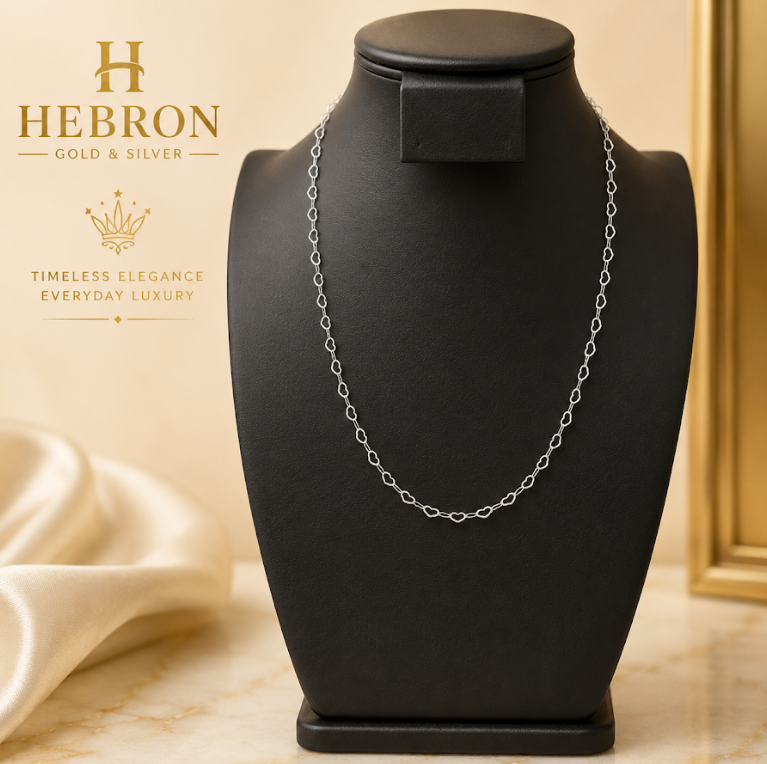 Heart Link 925 Silver Chain