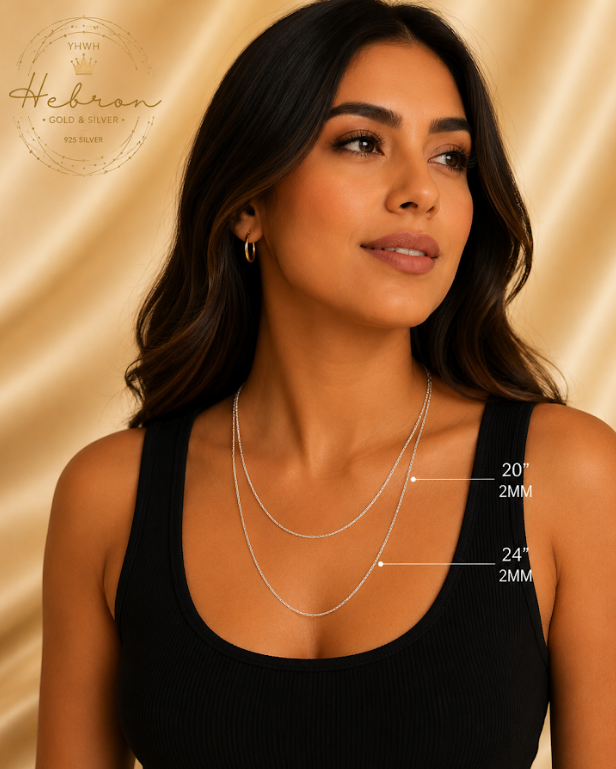 2mm PaperClip 925 Silver Chain