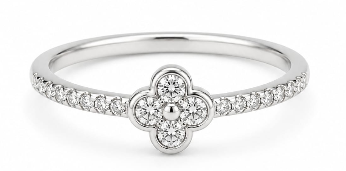 Sterling Silver Ring Flower
