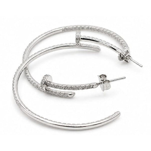 2" Nail Earring Sterling Silver by Hebron J.