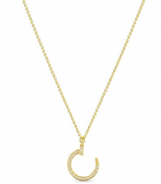 925 Sterling Silver Nail Necklace 16 - 18 inch Chain by Hebron J.