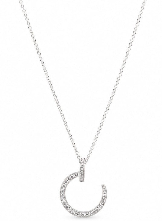 925 Sterling Silver Nail Necklace 16 - 18 inch Chain by Hebron J.