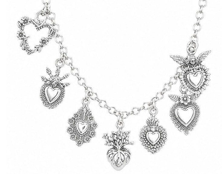 Beautiful 925 Sterling Silver Necklace with attachments 18 - 20 inches by Hebron J.