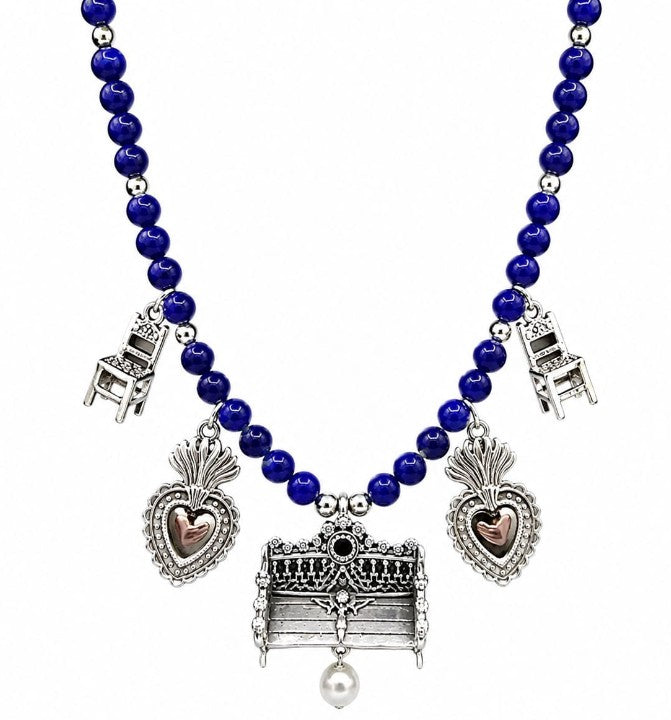 Handcrafted Designer 925 Sterling Silver Necklace 18 - 19 inch by Hebron J.