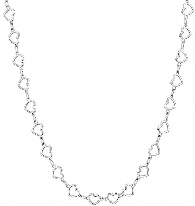 Quarter Inch Heart Link Necklace | 925 Sterling Silver 18 inches by Hebron J.