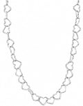 Half Inch Heart Link Necklace | 925 Sterling Silver 18 inches Solid by Hebron J.