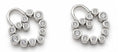 Heart-shape 925 Sterling Silver Earring by Hebron J.