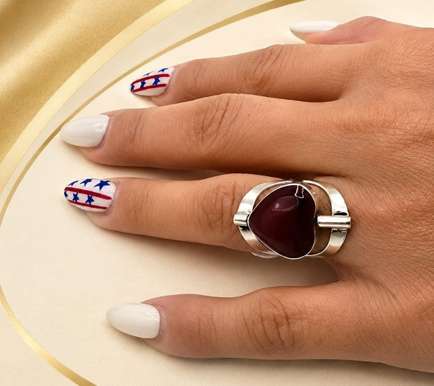 Sterling Silver 925 Double Sided Ring by Hebron J.