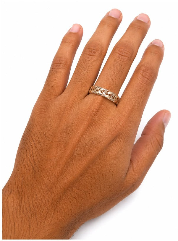 Bold Braided Celtic Knot 925 Sterling Silver Men's Ring by Hebron J.