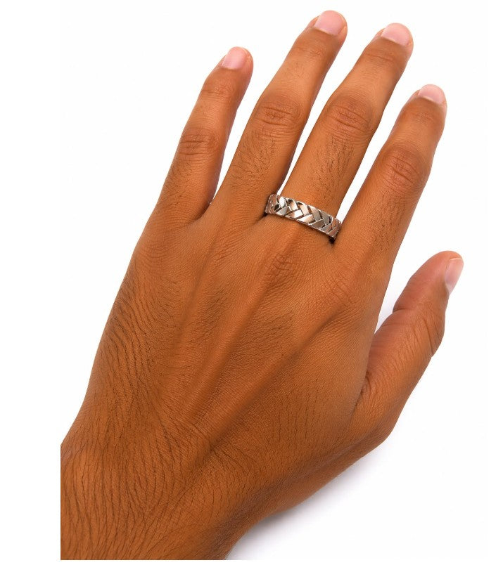 Celtic Braided Men's 925 Sterling Silver Ring by Hebron J.