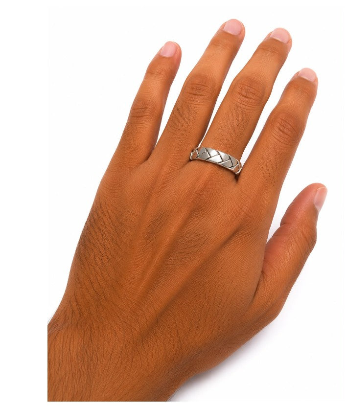 Celtic Rope 925 Sterling Silver Men's Ring by Hebron J.