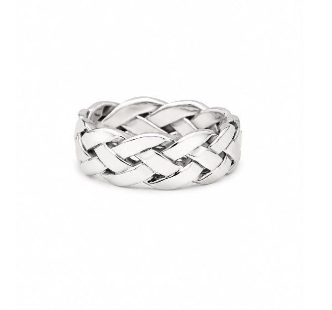 Bold Braided Celtic Knot 925 Sterling Silver Men's Ring by Hebron J.