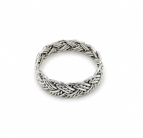 Celtic Rope 925 Sterling Silver Men's Ring by Hebron J.