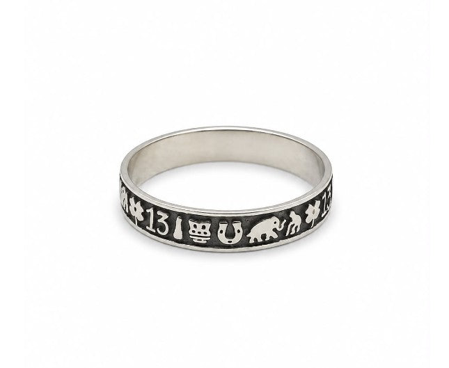 Good Lucks 925 Sterling Silver Men's Ring by Hebron J.