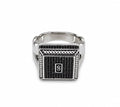 Men's 925 Sterling Silver Monico Ring Black by Hebron J.