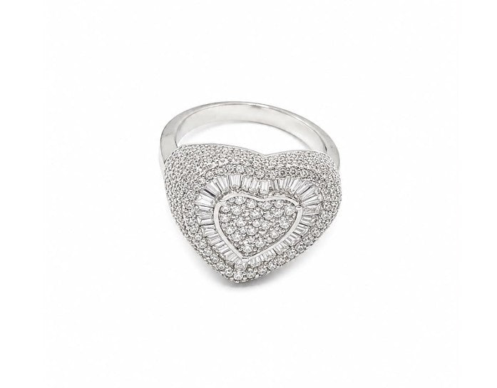 Large Designer 925 Sterling Silver Ring by Hebron J.