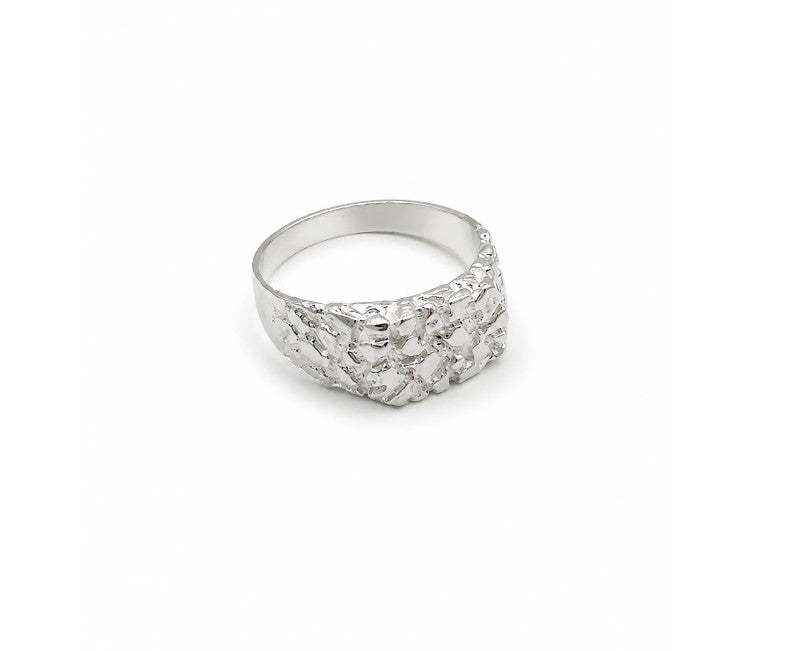 (25 Sterling Silver Nugget Style Men's Ring by Hebron J.