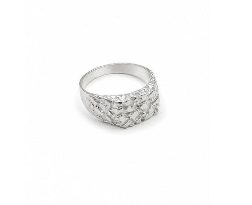 (25 Sterling Silver Nugget Style Men's Ring by Hebron J.