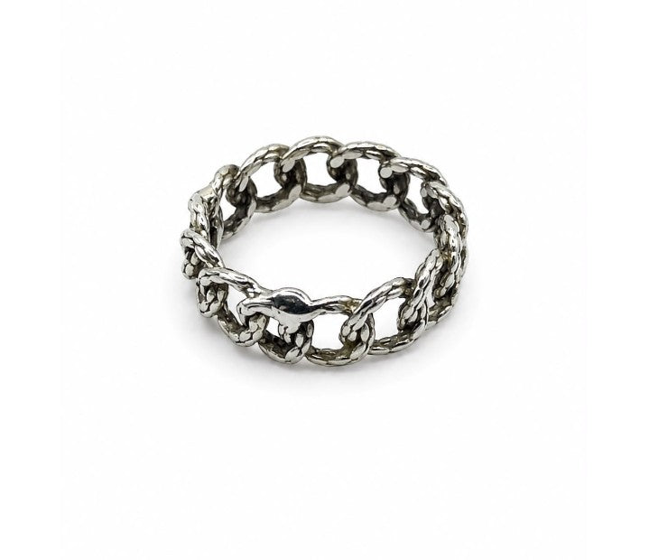 Rope Style 925 Sterling Silver Hinged Men's Ring by Hebron J.