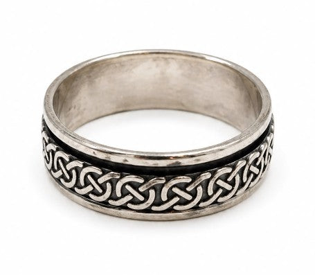 Celtic 925 Sterling Silver Spinner Men's Ring by Hebron J.