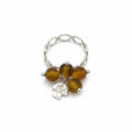 Light Brown 925 Sterling Silver Mushroom Ring Natural Stone by Hebron J.