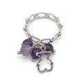 Light Purple 925 Sterling Silver Teddy Ring Natural Stone by Hebron J.