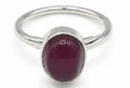 Red Color Natural Stone 925 Sterling Silver Oval Adjustable Ring by Hebron J.