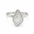 White Natural Stone 925 Sterling Silver Adjustable Ring by Hebron J.