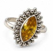 Multicolor Natural Stone 925 Sterling Silver Adjustable Ring by Hebron J.