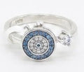 Azure Guardian 925 Sterling Silver Ring by Hebron J.