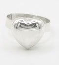 925 Sterling Silver Large Heart Ring by Hebron J.
