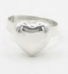 925 Sterling Silver Large Heart Ring by Hebron J.