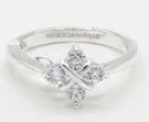 925 Sterling Silver Ring with four round Cubic Zirconia gems by Hebron J.