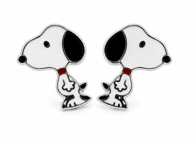 925 Sterling Silver Earring Snoopy by Hebron J.