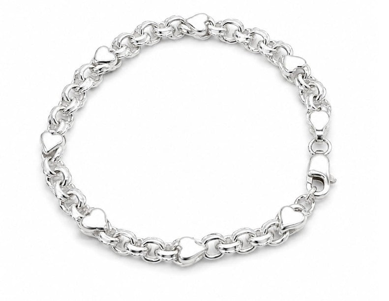 Pan 925 Sterling Silver heart Bracelet by Hebron J.