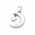 925 Sterling Silver Moon and Heart Pendant by Hebron J.