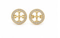 14K Gold Round Designers Earring by Hebron J.