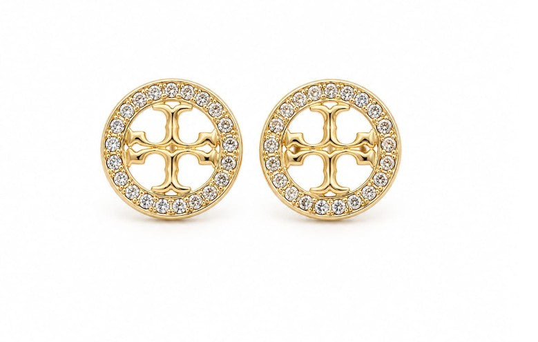 14K Gold Round Designers Earring by Hebron J.