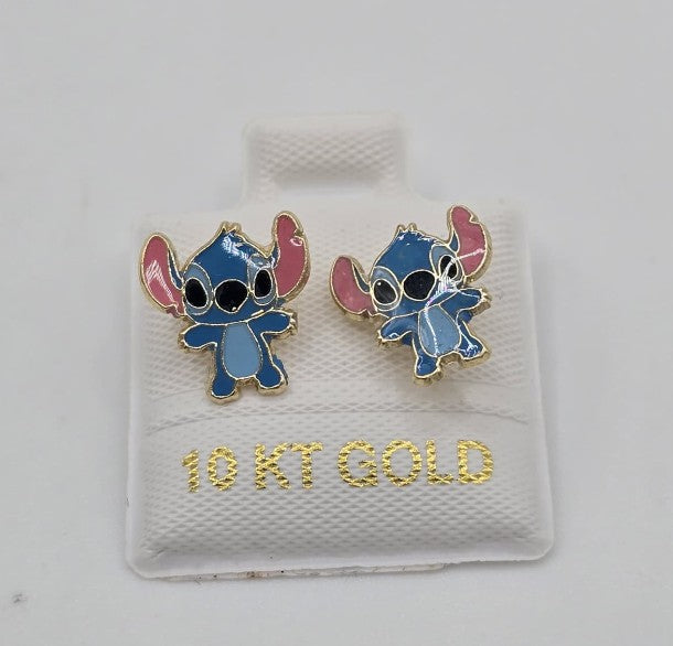 10K Gold Blue Earring by Hebron J.