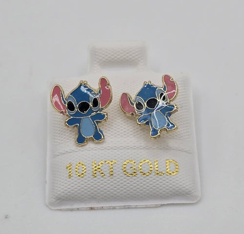 10K Gold Blue Earring by Hebron J.