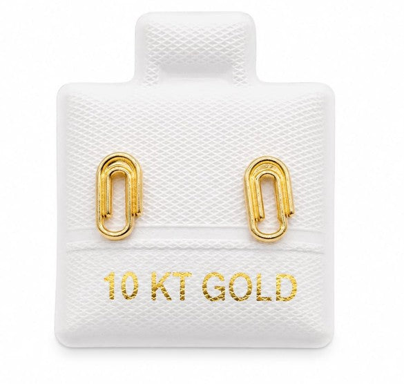 10K Gold Paperclip Earring by Hebron J.