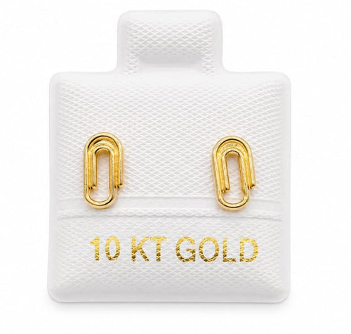 10K Gold Paperclip Earring by Hebron J.