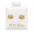 10K Gold Elephant Earrings by Hebron J.